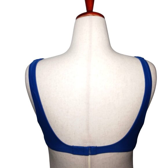 NEW J. Crew Women’s Heritage Scoopneck Bikini Top Blue Size M - Picture 3 of 10